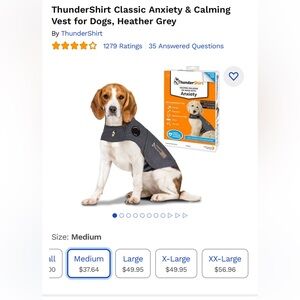 Size Medium dog anxiety Thunder Shirt.